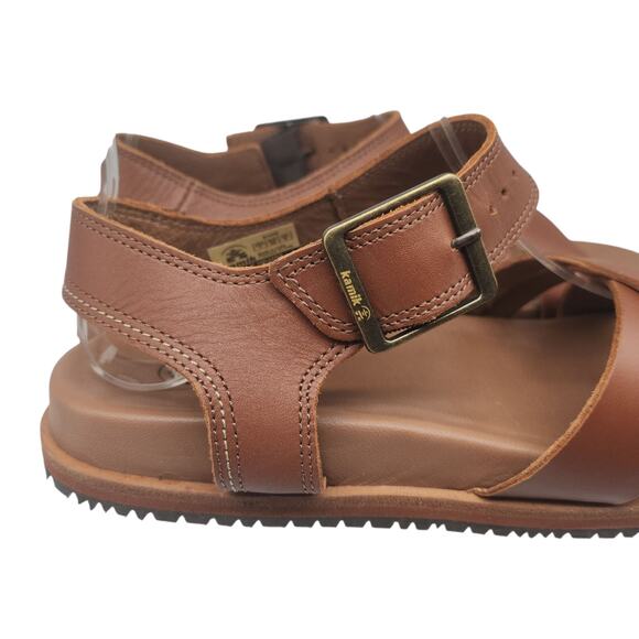 Kamik Sadie Sandals Womens 7 Brown Strappy Boho Buckle Peep Toe Adjustable - Picture 6 of 13